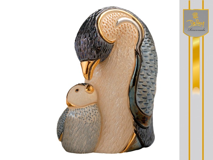 De Rosa Rinconada, ceramiczna figurka z Urugwaju - MAMA-PINGWIN Z PINGWINKIEM