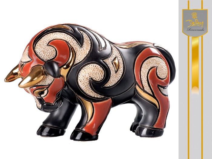 De Rosa Rinconada, ceramiczna figurka z Urugwaju - CZERWONY BYK