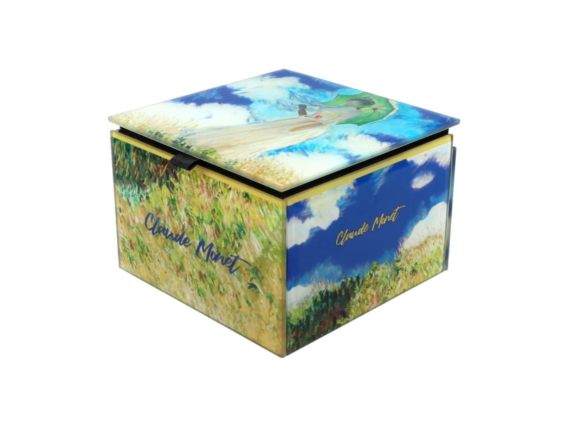 Carmani, szkatułka szklana na biżuterię - CLAUDE MONET/Kobieta z parasolką