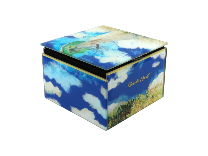 Carmani, szkatułka szklana na biżuterię - CLAUDE MONET/Kobieta z parasolką