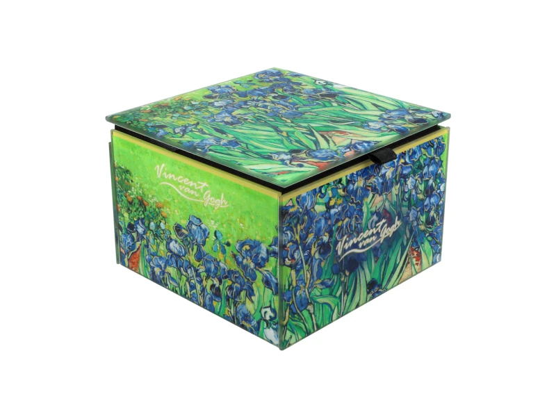 Carmani, szkatułka szklana na biżuterię - VAN GOGH/Irysy