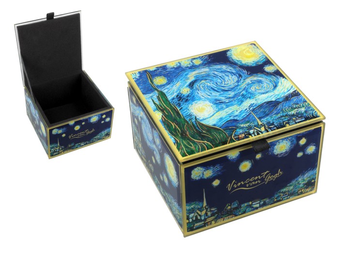 Carmani, szkatułka szklana na biżuterię - VAN GOGH/Gwiaździsta Noc