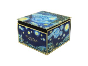 Carmani, szkatułka szklana na biżuterię - VAN GOGH/Gwiaździsta Noc