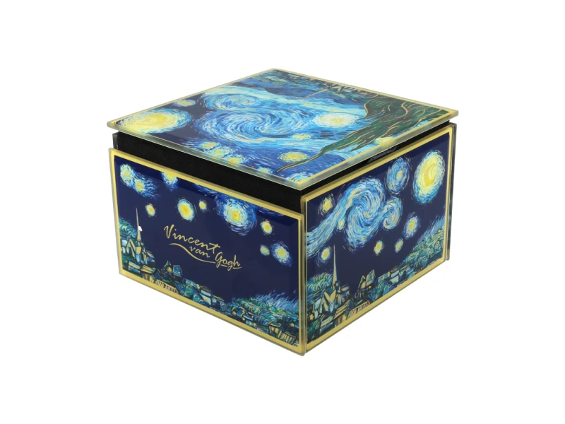 Carmani, szkatułka szklana na biżuterię - VAN GOGH/Gwiaździsta Noc