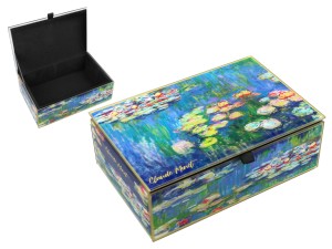 Carmani, szkatułka szklana na biżuterię - CLAUDE MONET/Nenufary