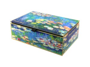 Carmani, szkatułka szklana na biżuterię - CLAUDE MONET/Nenufary