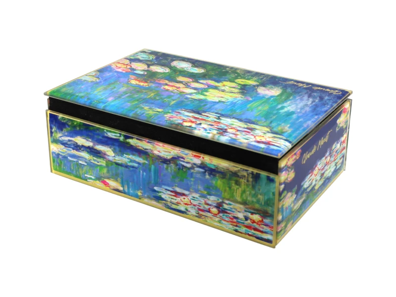Carmani, szkatułka szklana na biżuterię - CLAUDE MONET/Nenufary