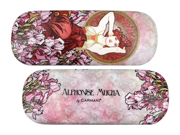 Carmani, eleganckie etui na okulary - ALFONS MUCHA/Kamienie szlachetne - Ametyst