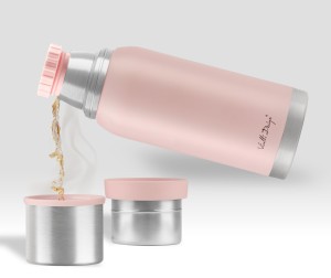 Vialli Design, termos turystyczny z 2 kubkami 1L FUORI różowy