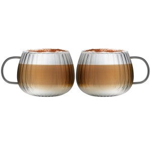 Vialli Design, komplet 2 szklanek z szarym uchem - TULIP, 350ml