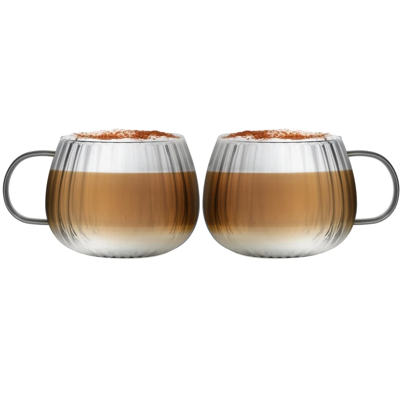 Vialli Design, komplet 2 szklanek z szarym uchem - TULIP, 350ml