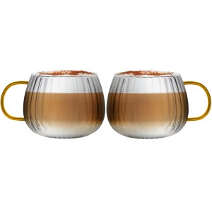 Vialli Design, komplet 2 szklanek z żółtym uchem - TULIP, 350ml
