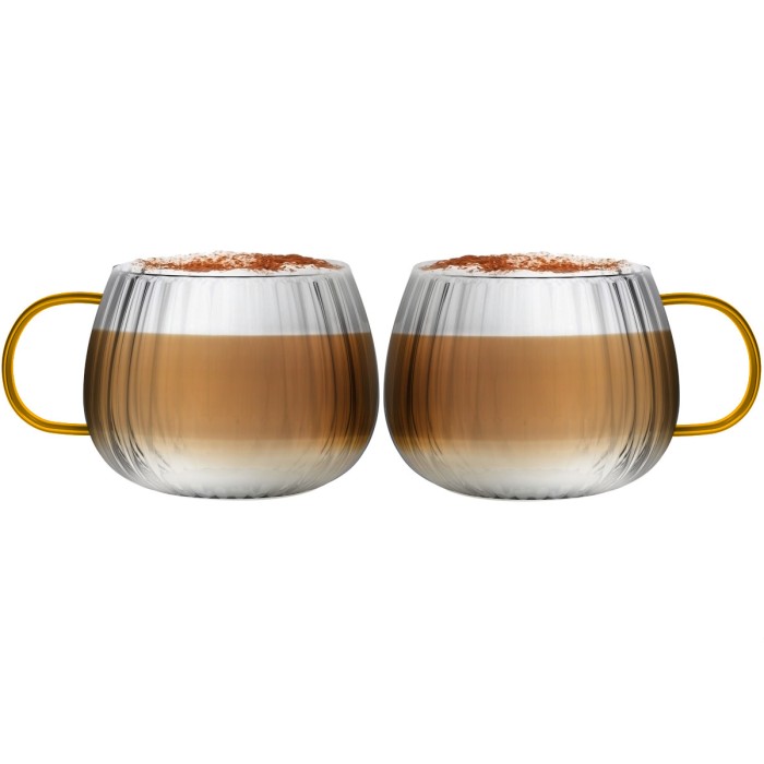 Vialli Design, komplet 2 szklanek z żółtym uchem - TULIP, 350ml