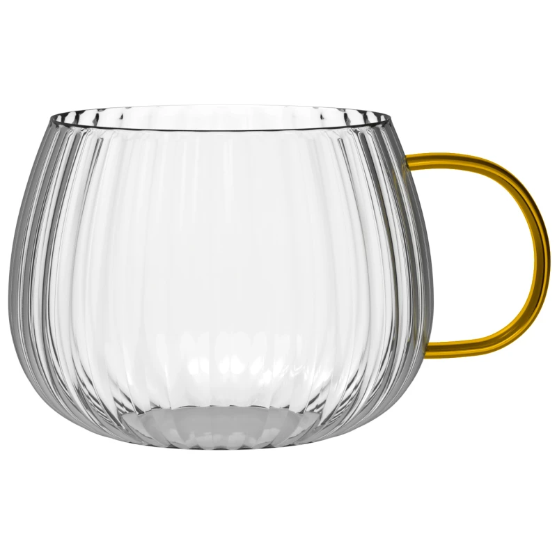 Vialli Design, komplet 2 szklanek z żółtym uchem - TULIP, 350ml