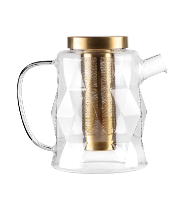 Zaparzacz-dzbanek do herbaty 1300 ml złoty Geo Gold 32156
