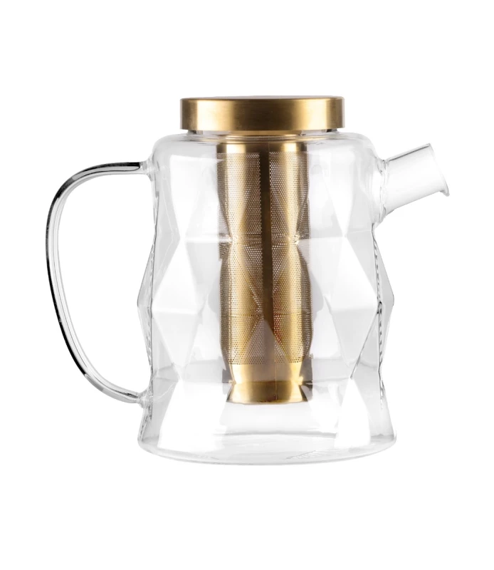 Zaparzacz-dzbanek do herbaty 1300 ml złoty Geo Gold 32156
