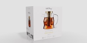 Zaparzacz-dzbanek do herbaty 1300 ml złoty Geo Gold 32156