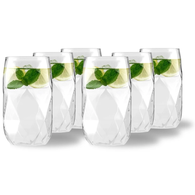 Vialli Design, komplet 6 szklanek wysokich 400 ml Geo