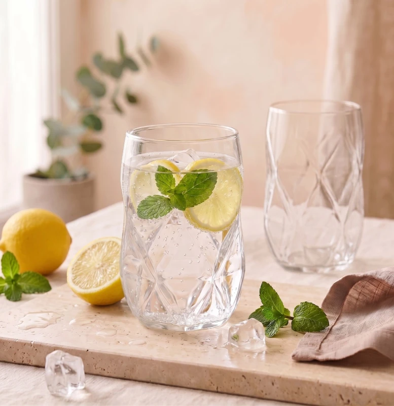 Vialli Design, komplet 6 szklanek wysokich 400 ml Geo