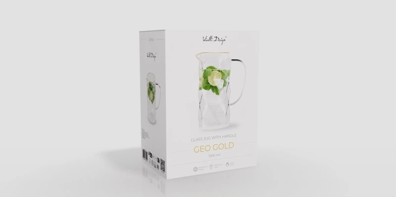 Vialli Design, dzbanek 1500 ml ze złotym rantem Geo Gold