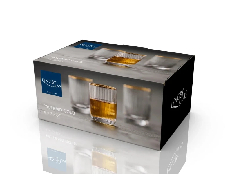 Lyngby Glas, kieliszki do shotów 60 ml Palermo Gold, 6 szt.
