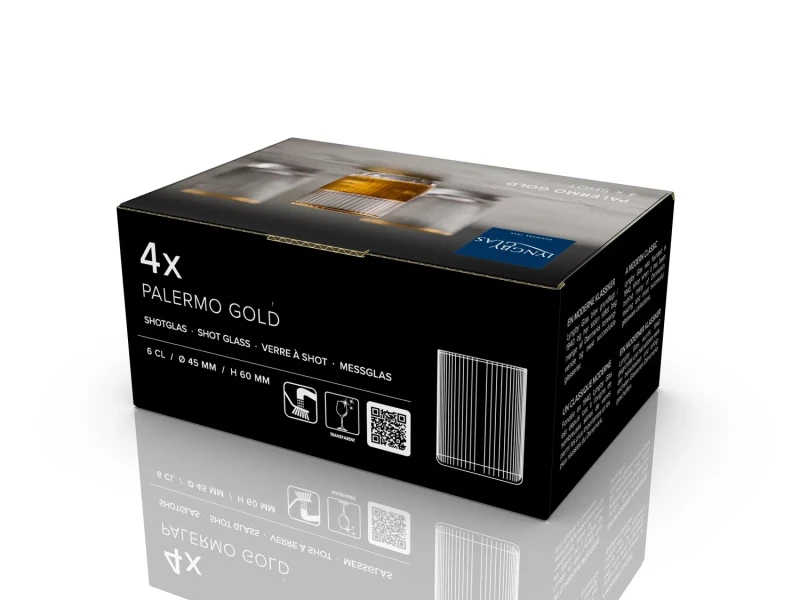 Lyngby Glas, kieliszki do shotów 60 ml Palermo Gold, 6 szt.