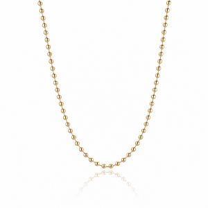 Naszyjnik stal szlachetna pozłacana 14k złotem, kuleczki 2mm