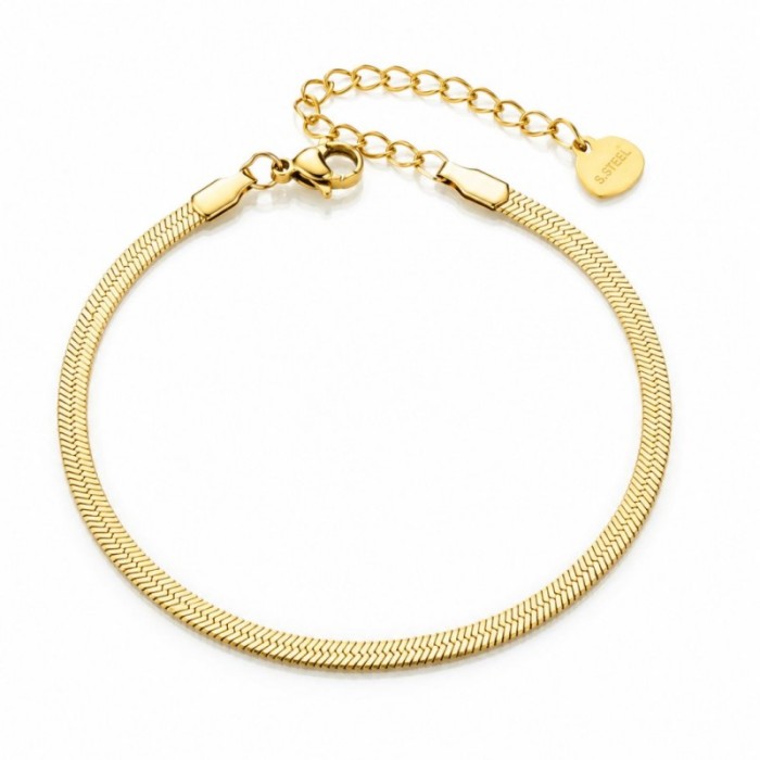 Bransoletka na rękę stal chirurgiczna pozłacana 14k złotem, żyłka 3mm