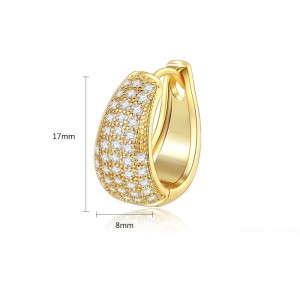 Kolczyki ze stali szlachetnej platerowane 14K złotem, sztyft S925, cyrkonie