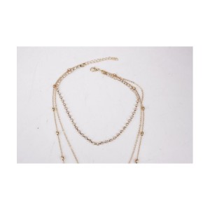 NASZYJNIK CHOKER TRZYCZĘŚCIOWY Z PEREŁKĄ I KRYSZTAŁKAMI