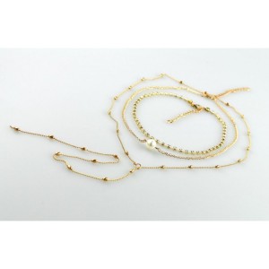 NASZYJNIK CHOKER TRZYCZĘŚCIOWY Z PEREŁKĄ I KRYSZTAŁKAMI