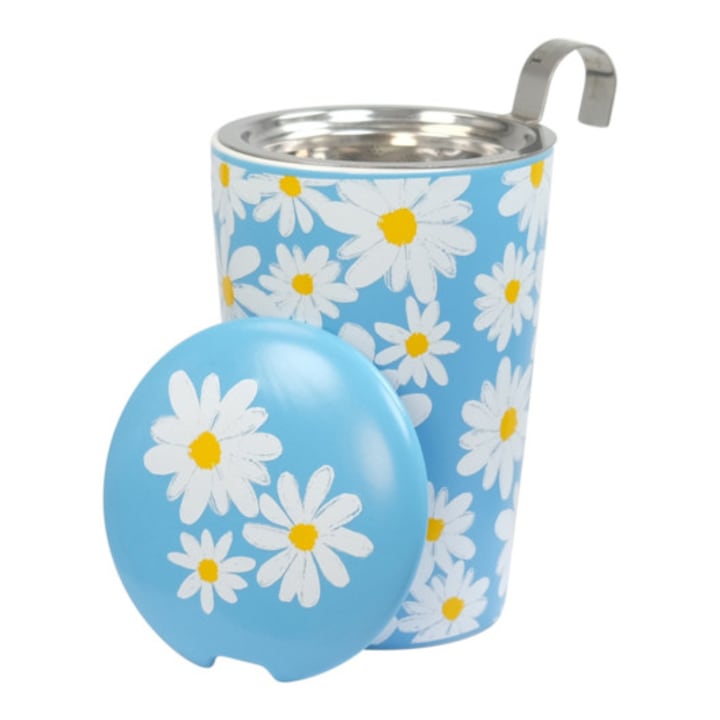 MYwDOMU.pl - Eigenart, dwuścienny kubek z zaparzaczem TEAEVE - Daisy Yellow_3
