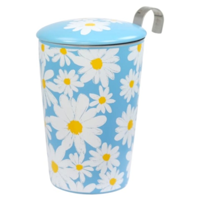 MYwDOMU.pl - Eigenart, dwuścienny kubek z zaparzaczem TEAEVE - Daisy Yellow_2