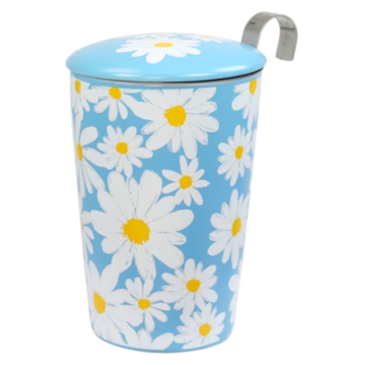 MYwDOMU.pl - Eigenart, dwuścienny kubek z zaparzaczem TEAEVE - Daisy Yellow_2