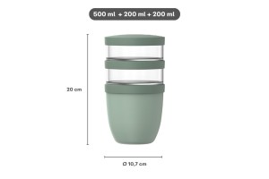 Mepal, Lunchpot Ellipse 500+200+200 ml Nordic Black