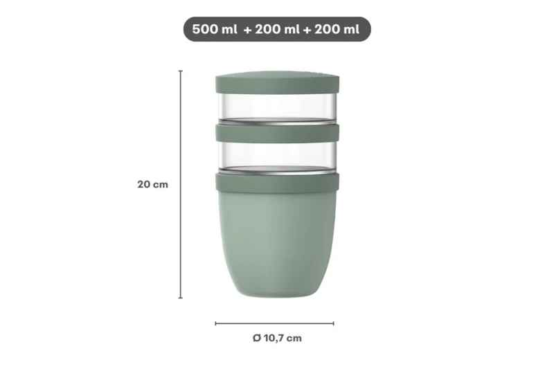 Mepal, Lunchpot Ellipse 500+200+200 ml Nordic Black