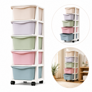 Plastikowy regał na kółkach szafka szuflady szafa 97 x 38 x 37 cm