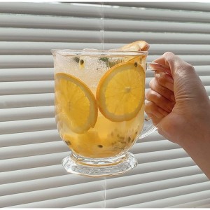 Filiżanka szklanka ryflowana duża 500 ml 1szt