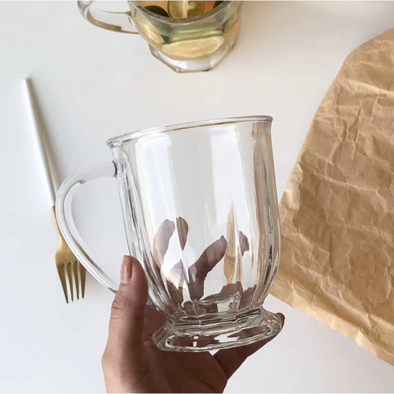 Filiżanka szklanka ryflowana duża 500 ml 1szt