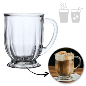 Filiżanka szklanka ryflowana duża 500 ml 1szt