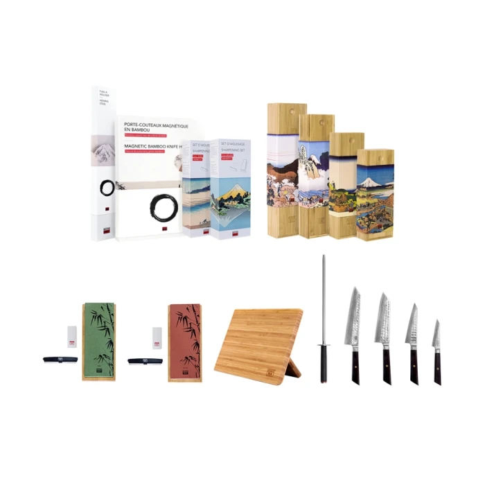 Kotai, Kompletny zestaw 8 noży – kolekcja Bunka Damascus