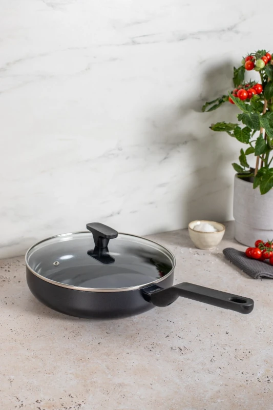 Brabantia, patelnia głęboka z pokrywką 26 cm Onyx