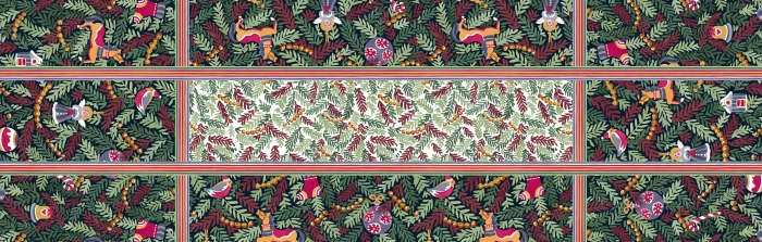 Bellavia, włoski bieżnik z czystego lnu - Xmas Charms, 80x250cm
