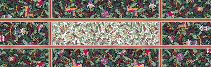 Bellavia, włoski bieżnik z czystego lnu - Xmas Charms, 80x250cm
