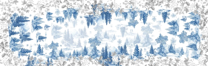 Bellavia, włoski bieżnik z czystego lnu - Toile De Jouy, 50x150cm