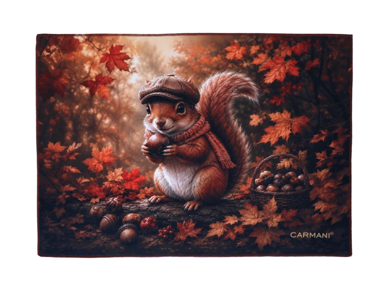 Carmani, podkładka na stół z tw. sztucznego - JESIENNE ZWIERZĘTA (ok. 40x30cm)