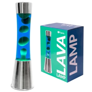 LLT2420459_Fisura, relaksacyjna lampa-lawa/wosk - WIEŻA, niebiesko-zielona_MYwDOMU.pl